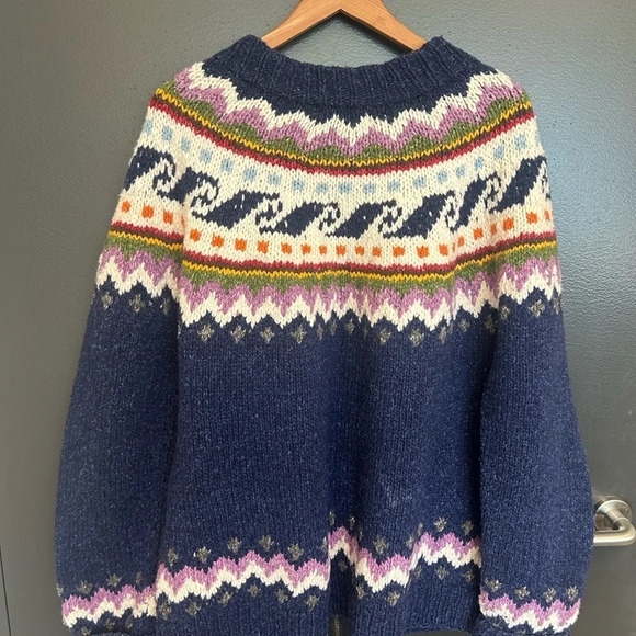 Invisible World vintage wool/cotton blend knit thick cardigan XL excellent cond - Picture 6 of 9